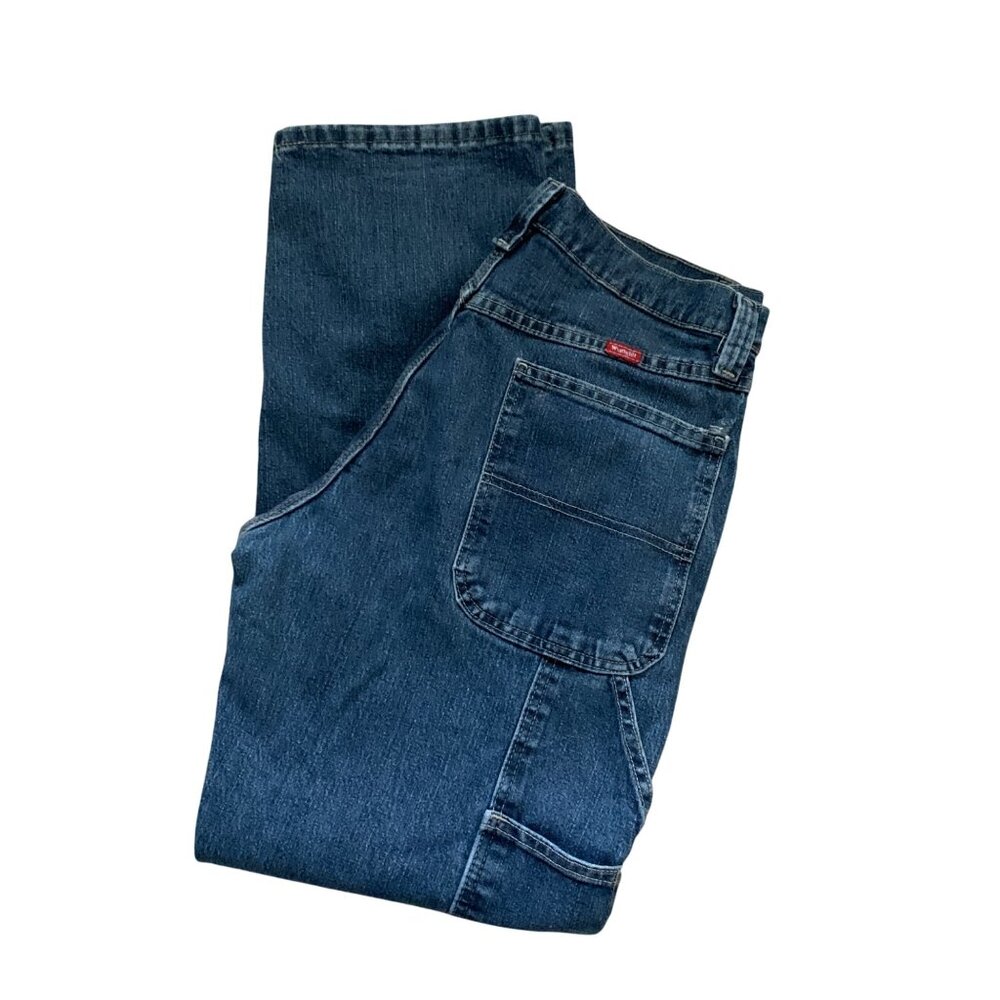 Vintage Y2K Wrangler Carpenter Jeans Men's 34X32 Faded‎ Utility Workwear Skater